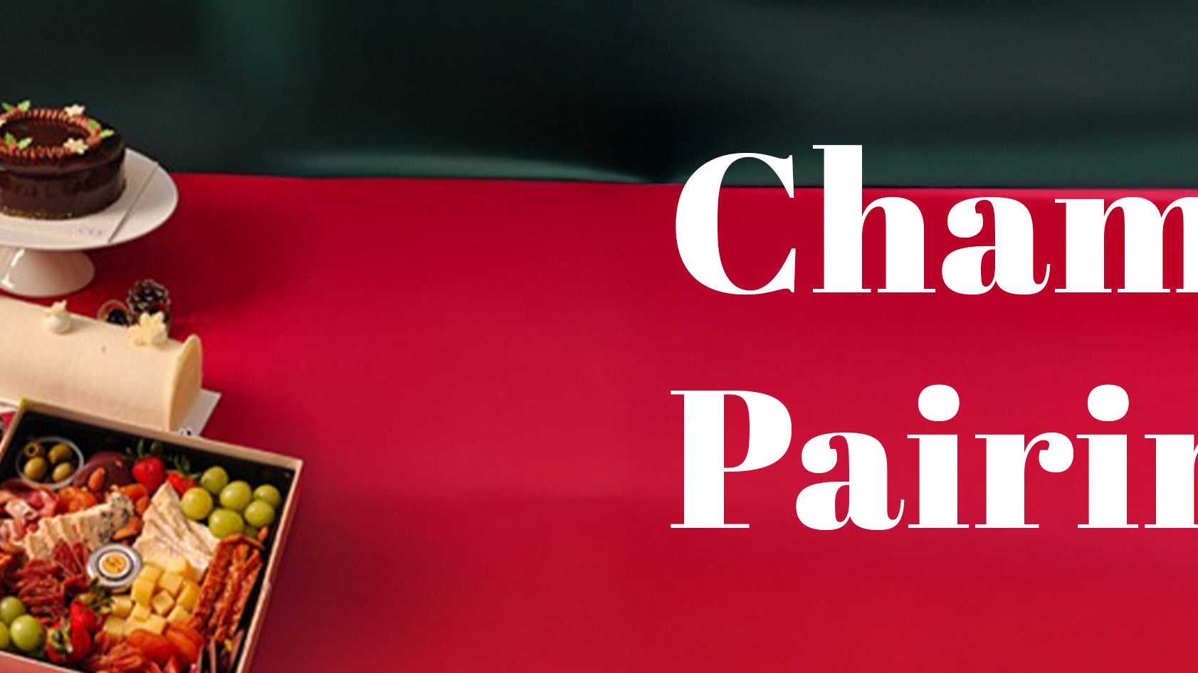 banner of wine and dessert