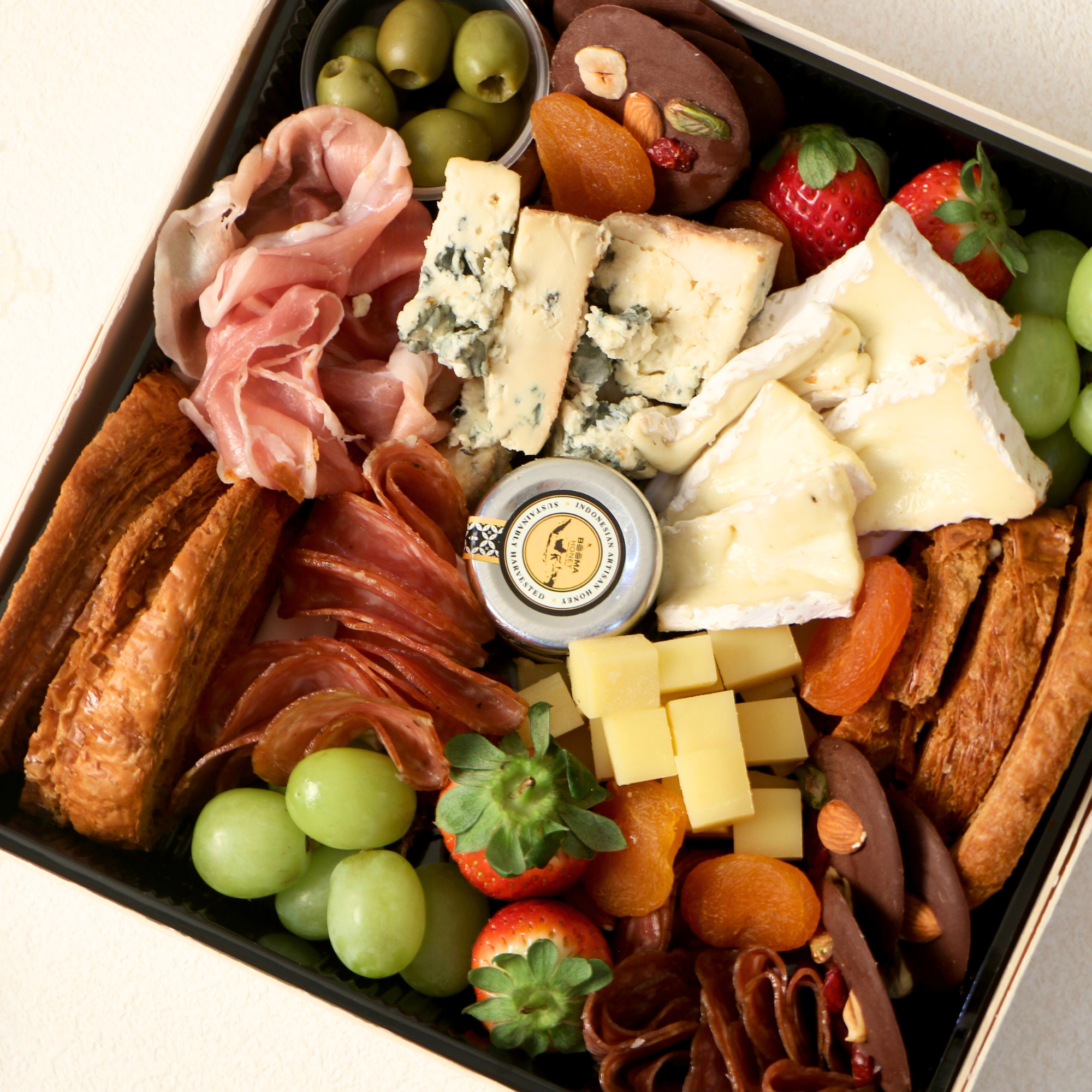 Cheese & Charcuterie Gift Box with Champagne Bundle - contents of the box image