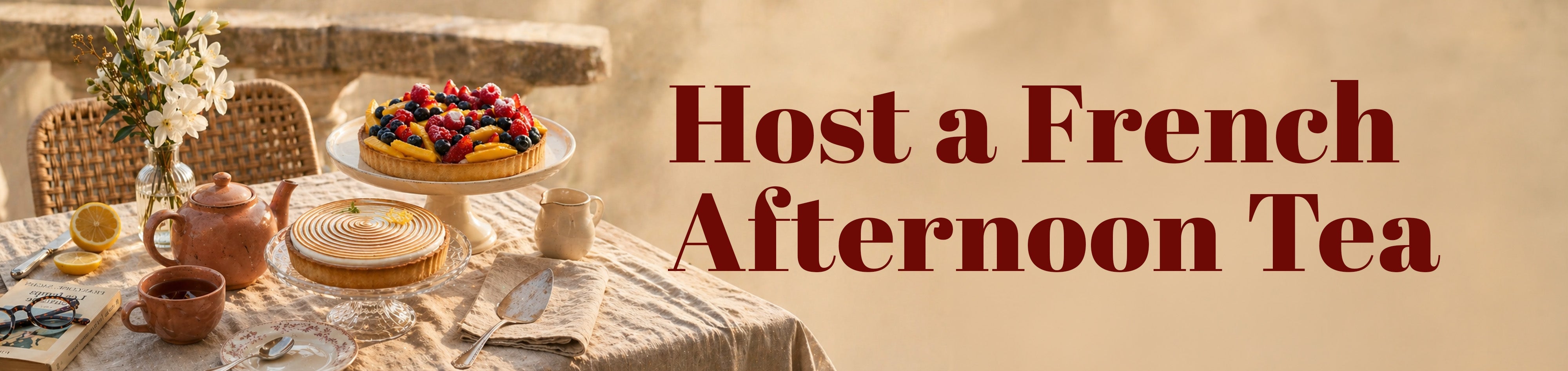 banner of host a french afternoon tea