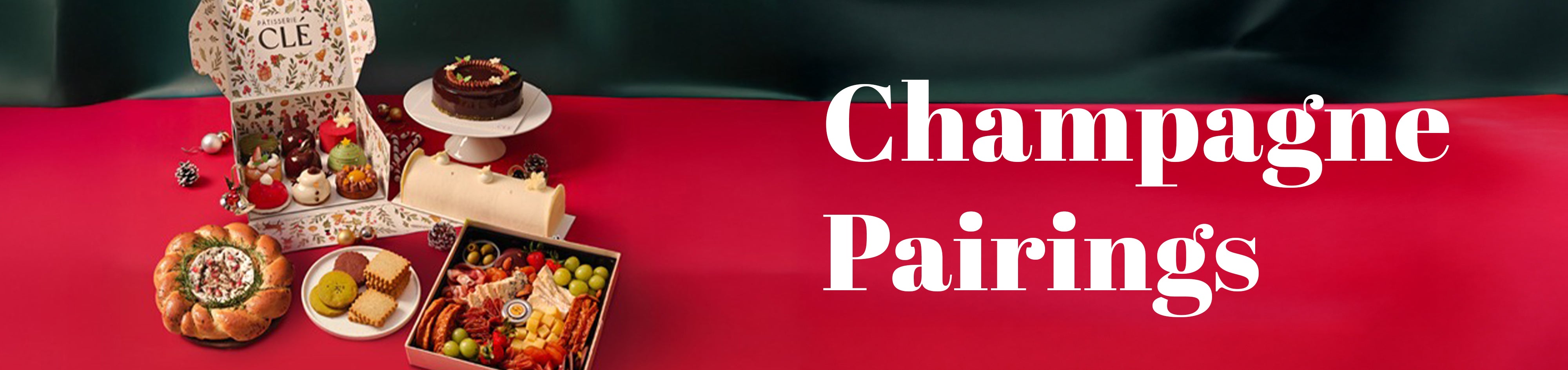 banner of wine and dessert